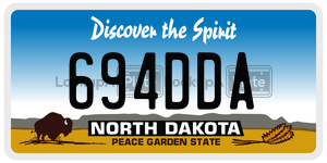 694DDA  license plate in ND