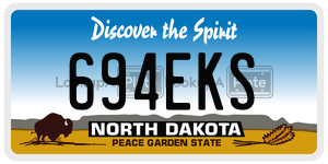 694EKS  license plate in ND