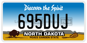 695DUJ license plate in North Dakota