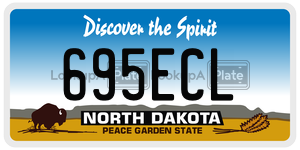 695ECL  license plate in ND