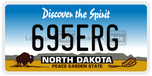 695ERG  license plate in ND
