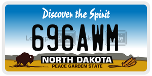 696AWM  license plate in ND