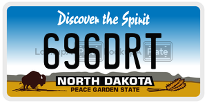 696DRT  license plate in ND