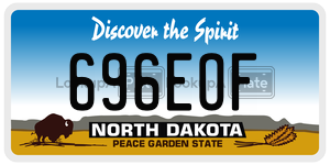 696EOF  license plate in ND