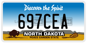 697CEA  license plate in ND