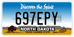 697EPY  license plate in ND