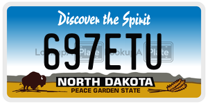 697ETU  license plate in ND