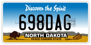 698DAG  license plate in ND