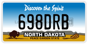 698DRB  license plate in ND
