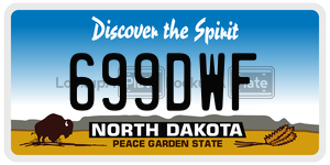 699DWF license plate in North Dakota