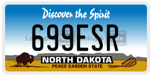 699ESR  license plate in ND