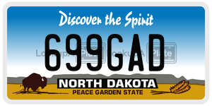 699GAD  license plate in ND