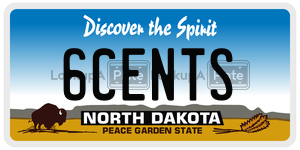 6CENTS  license plate in ND