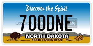 700DNE license plate in North Dakota