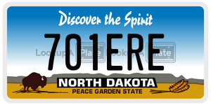701ERE  license plate in ND