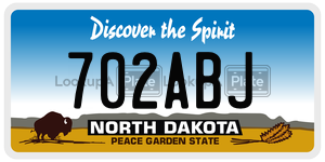 702ABJ  license plate in ND