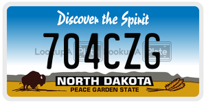 704CZG  license plate in ND