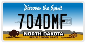 704DMF  license plate in ND