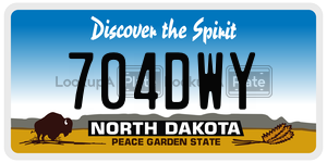 704DWY  license plate in ND