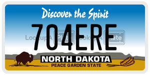 704ERE  license plate in ND