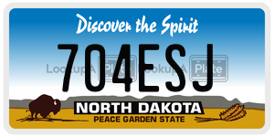 704ESJ  license plate in ND