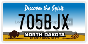 705BJX  license plate in ND