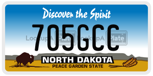705GCC  license plate in ND
