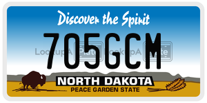 705GCM  license plate in ND