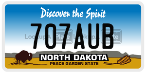 707AUB  license plate in ND