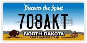 708AKT  license plate in ND