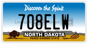 708ELW  license plate in ND