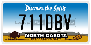 711DBV  license plate in ND