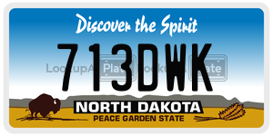 713DWK  license plate in ND