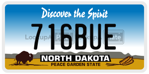 716BUE  license plate in ND