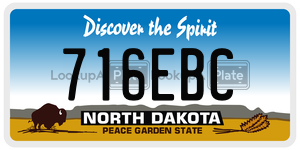 716EBC  license plate in ND