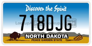 718DJG  license plate in ND