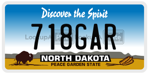 718GAR  license plate in ND