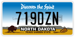719DZN  license plate in ND