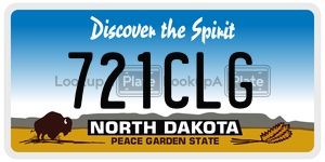 721CLG  license plate in ND