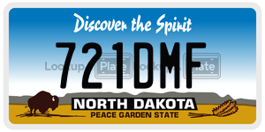 721DMF  license plate in ND