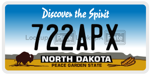 722APX  license plate in ND