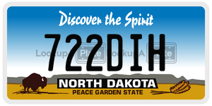 722DIH  license plate in ND