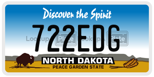 722EDG  license plate in ND