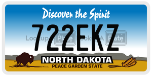 722EKZ  license plate in ND