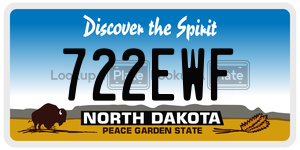 722EWF  license plate in ND