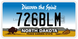 726BLM  license plate in ND