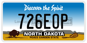 726EOP  license plate in ND