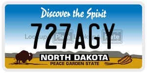 727AGY  license plate in ND