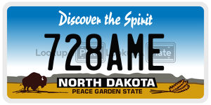 728AME  license plate in ND