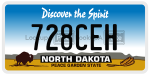 728CEH  license plate in ND